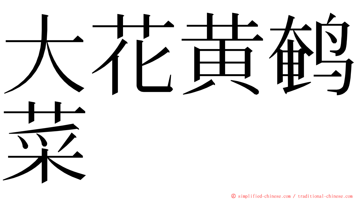 大花黄鹌菜 ming font