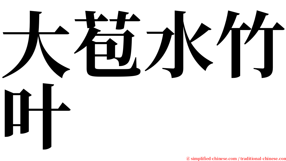 大苞水竹叶 serif font