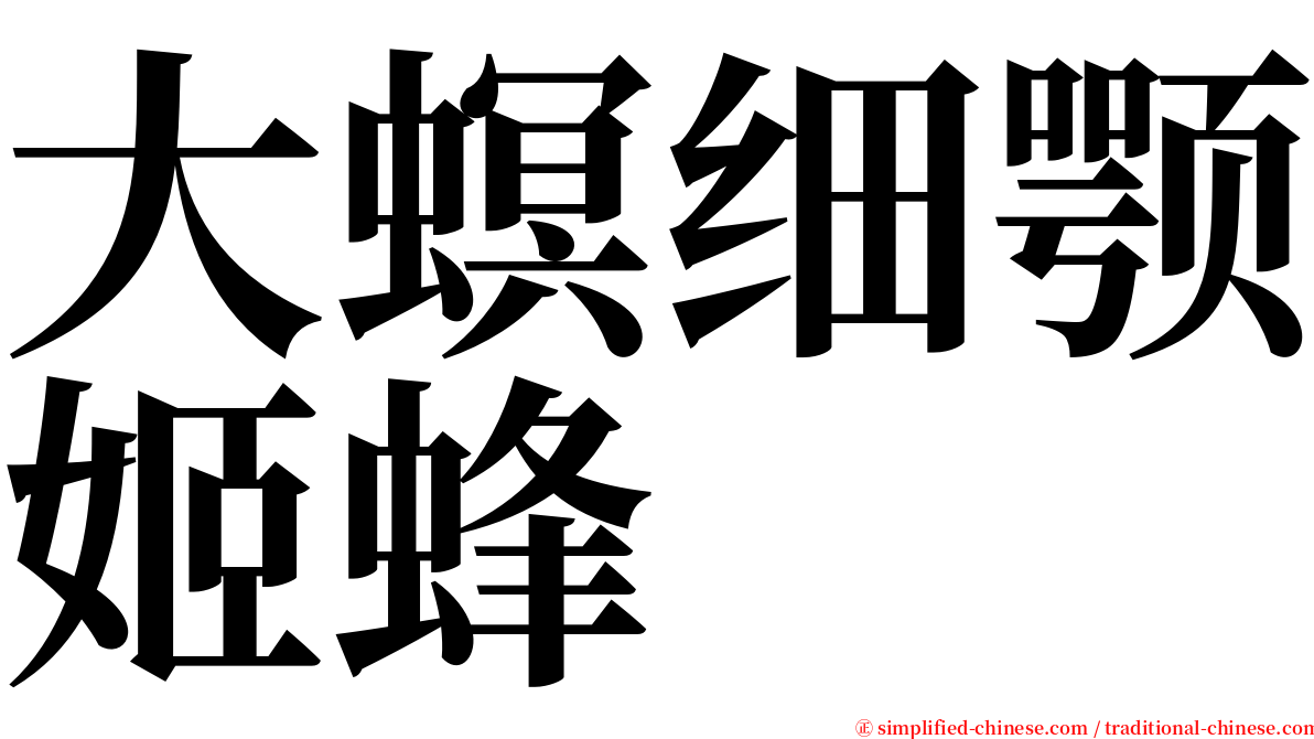 大螟细颚姬蜂 serif font