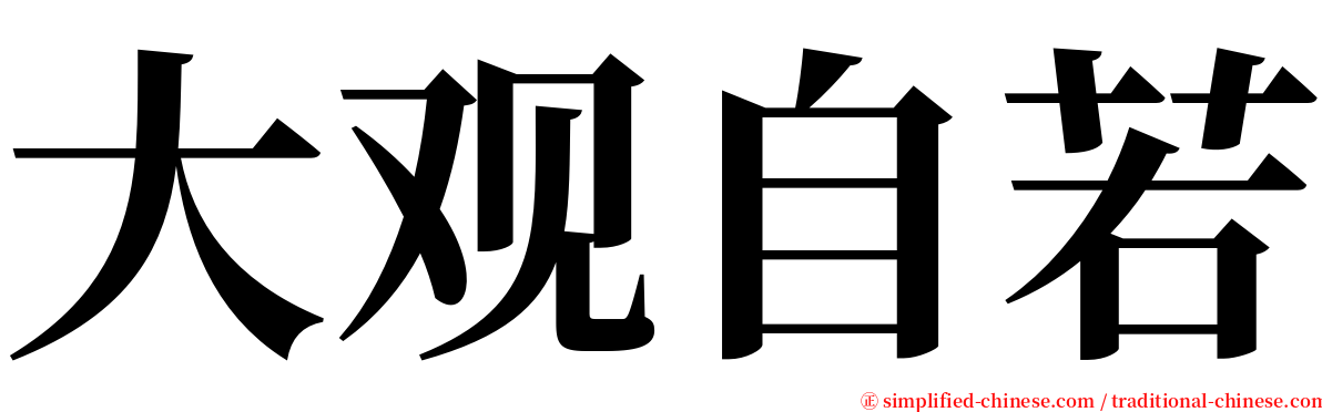 大观自若 serif font