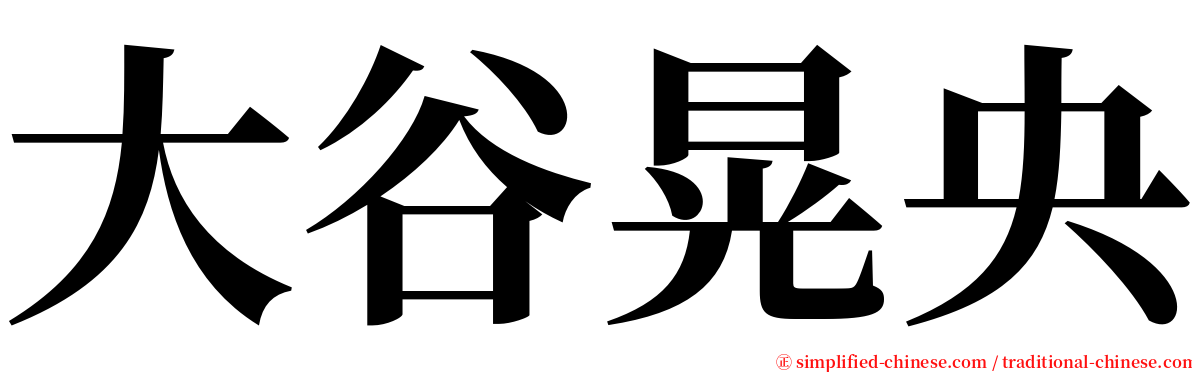 大谷晃央 serif font