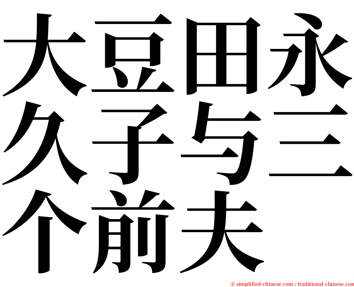 大豆田永久子与三个前夫 serif font