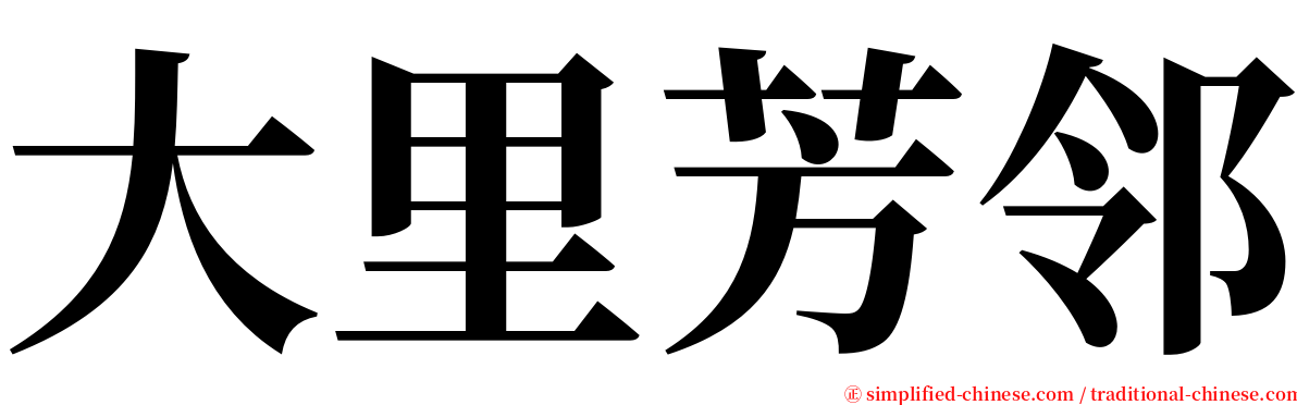 大里芳邻 serif font