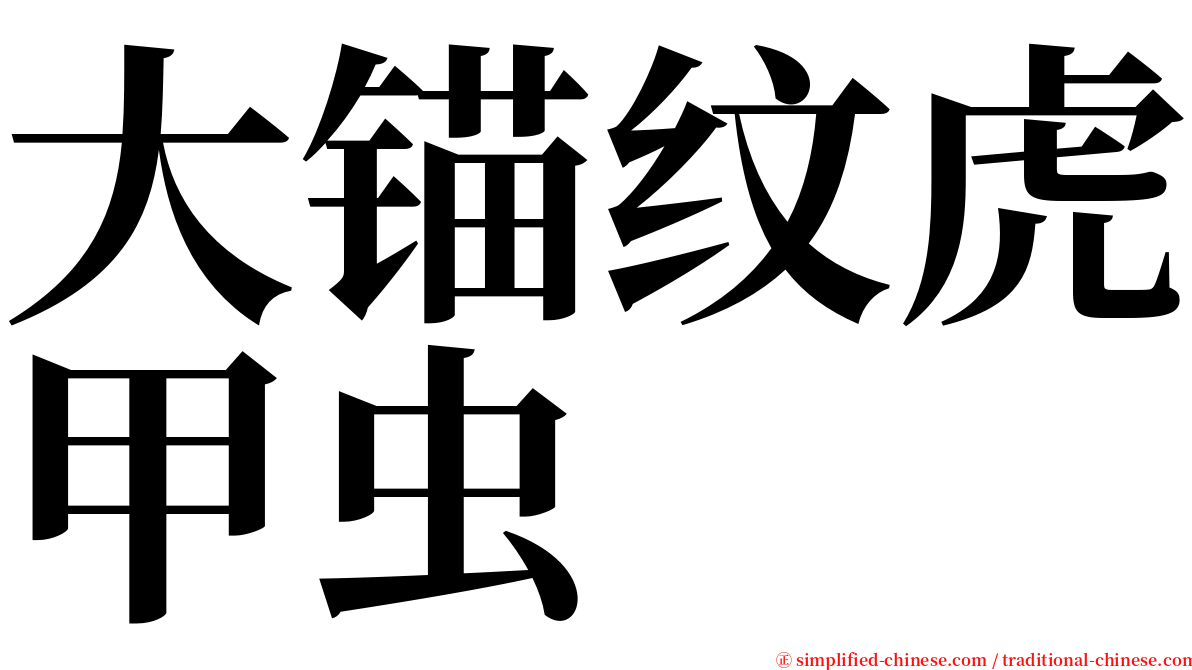 大锚纹虎甲虫 serif font