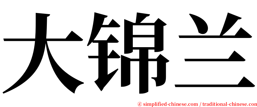 大锦兰 serif font