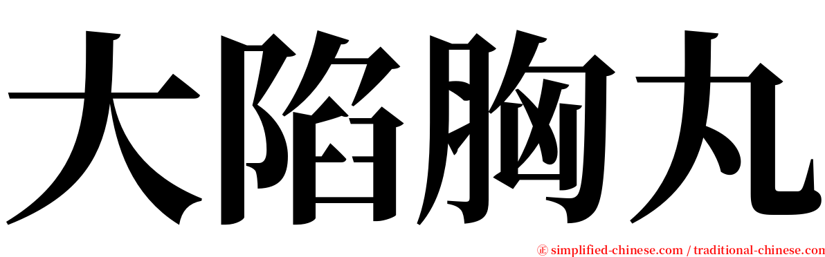 大陷胸丸 serif font