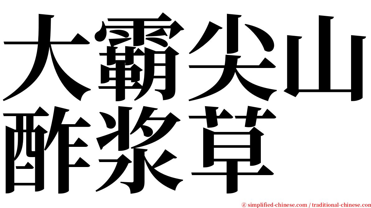 大霸尖山酢浆草 serif font