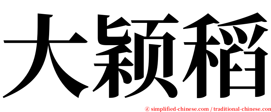 大颖稻 serif font