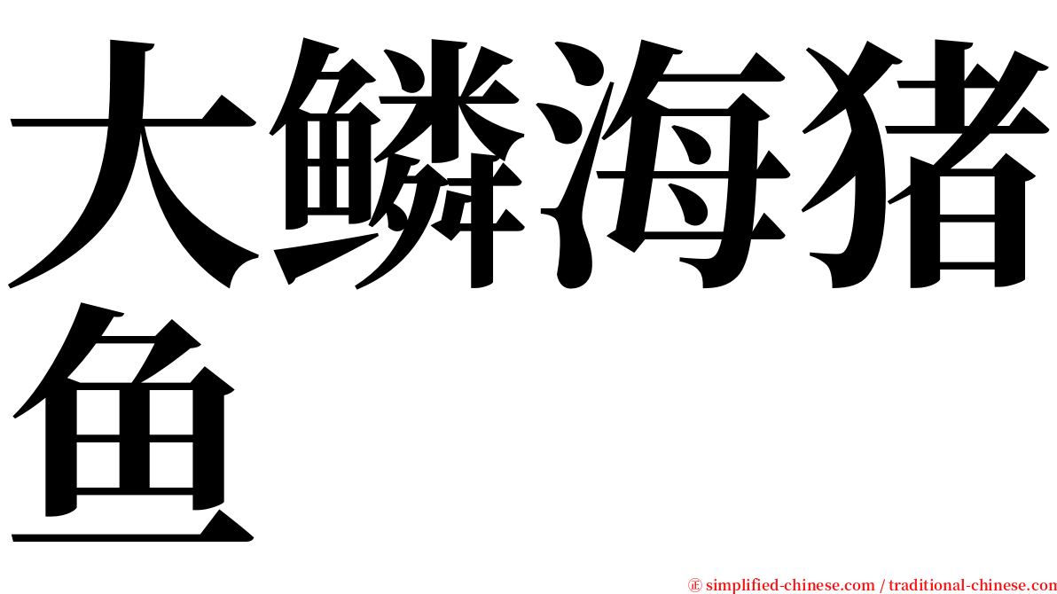 大鳞海猪鱼 serif font