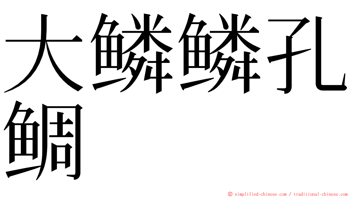 大鳞鳞孔鲷 ming font