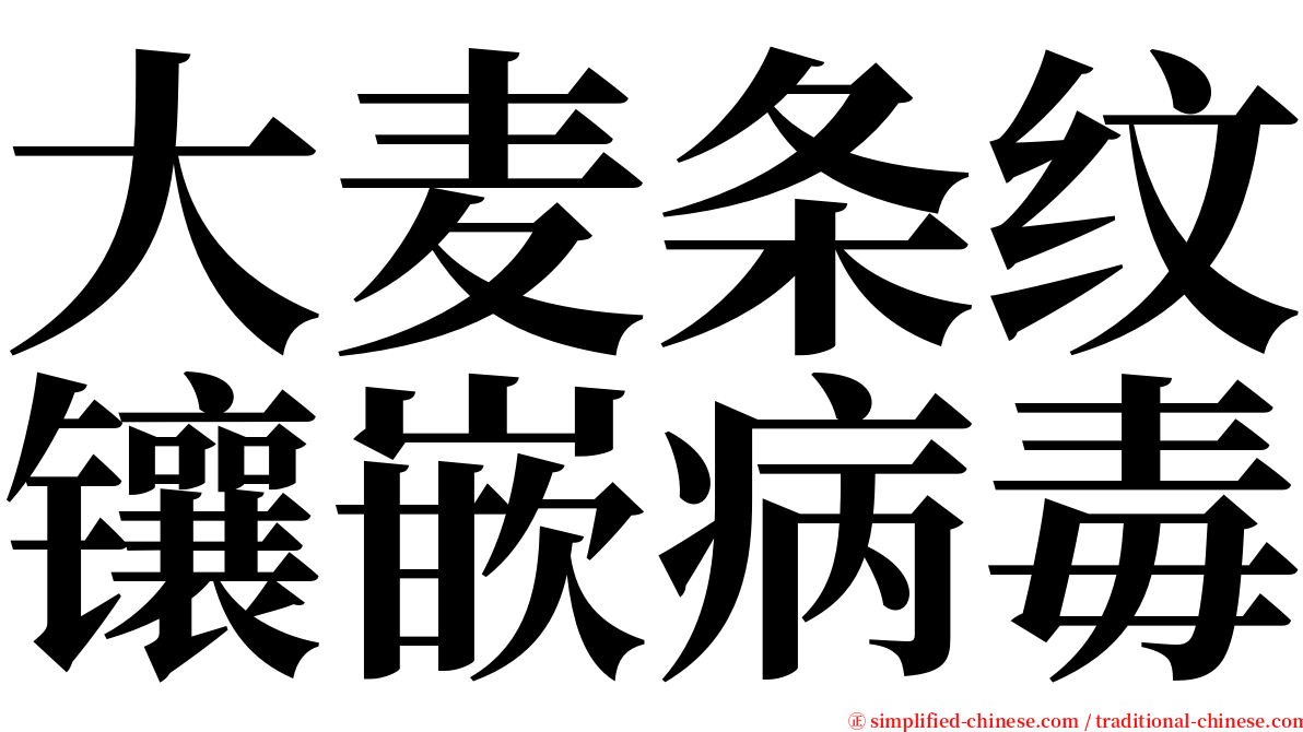 大麦条纹镶嵌病毒 serif font