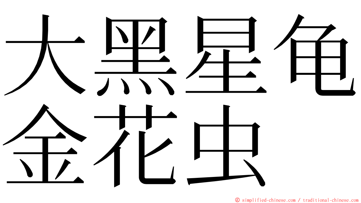 大黑星龟金花虫 ming font