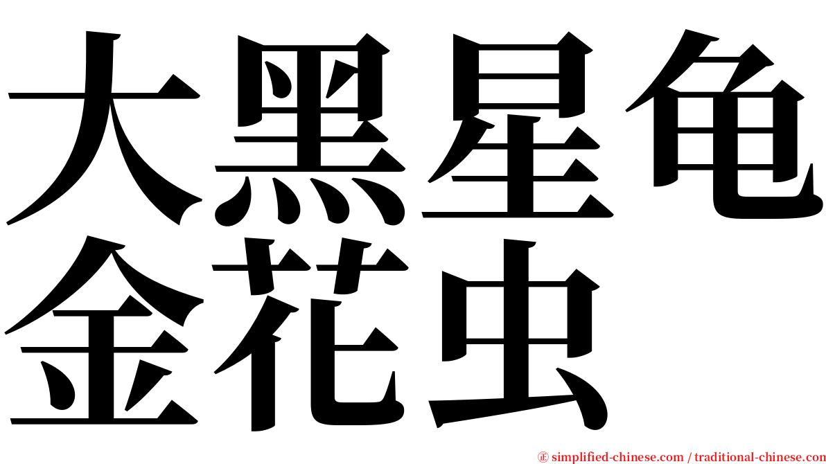 大黑星龟金花虫 serif font