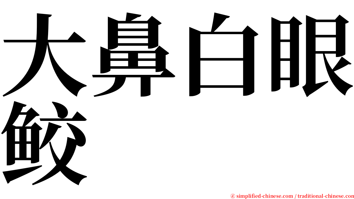 大鼻白眼鲛 serif font