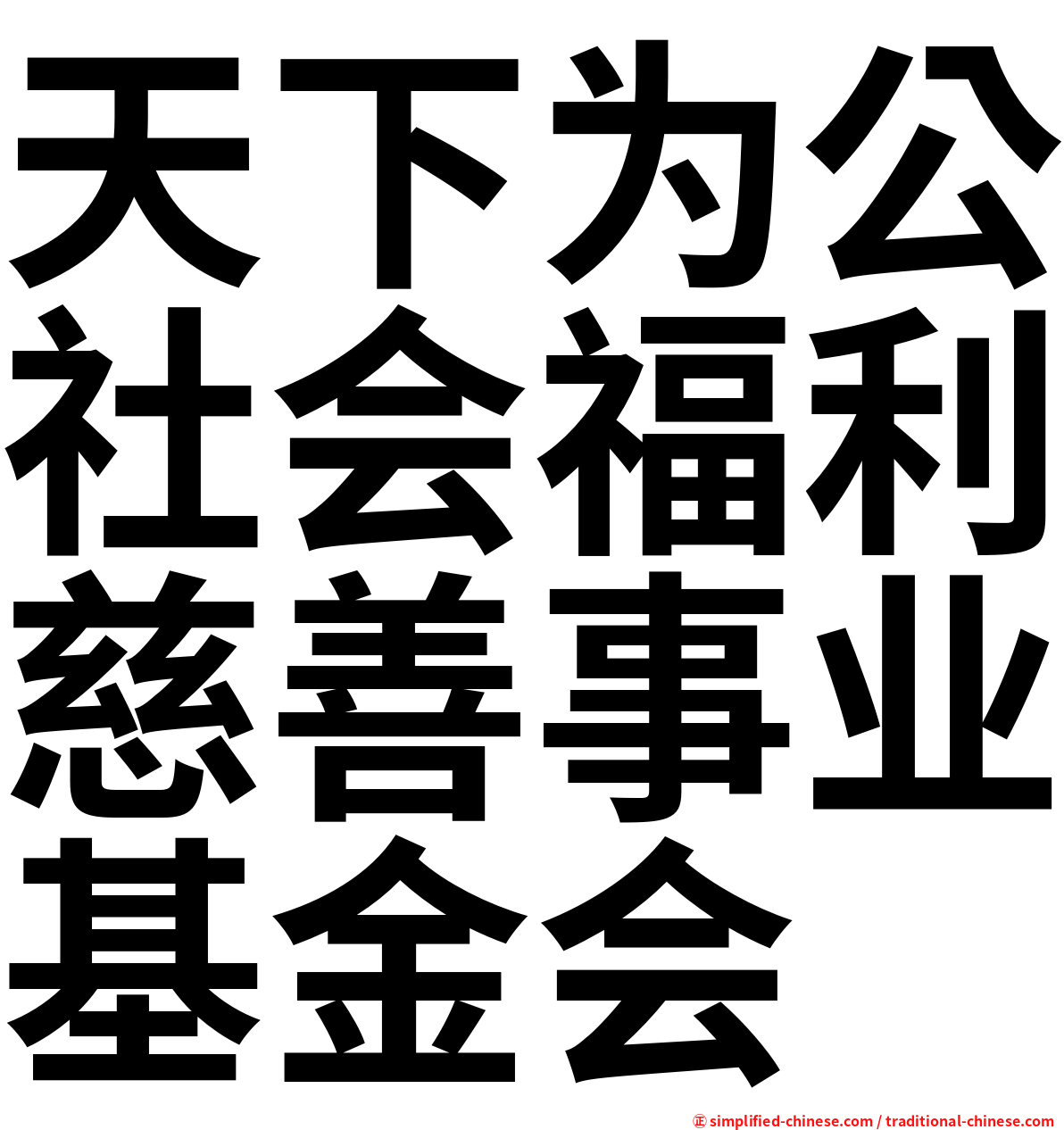 天下为公社会福利慈善事业基金会