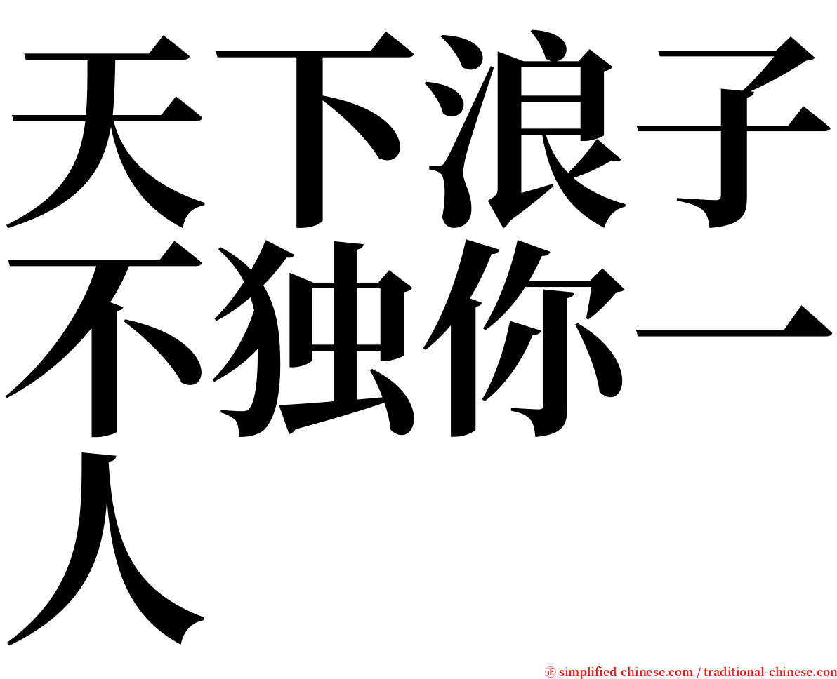 天下浪子不独你一人 serif font