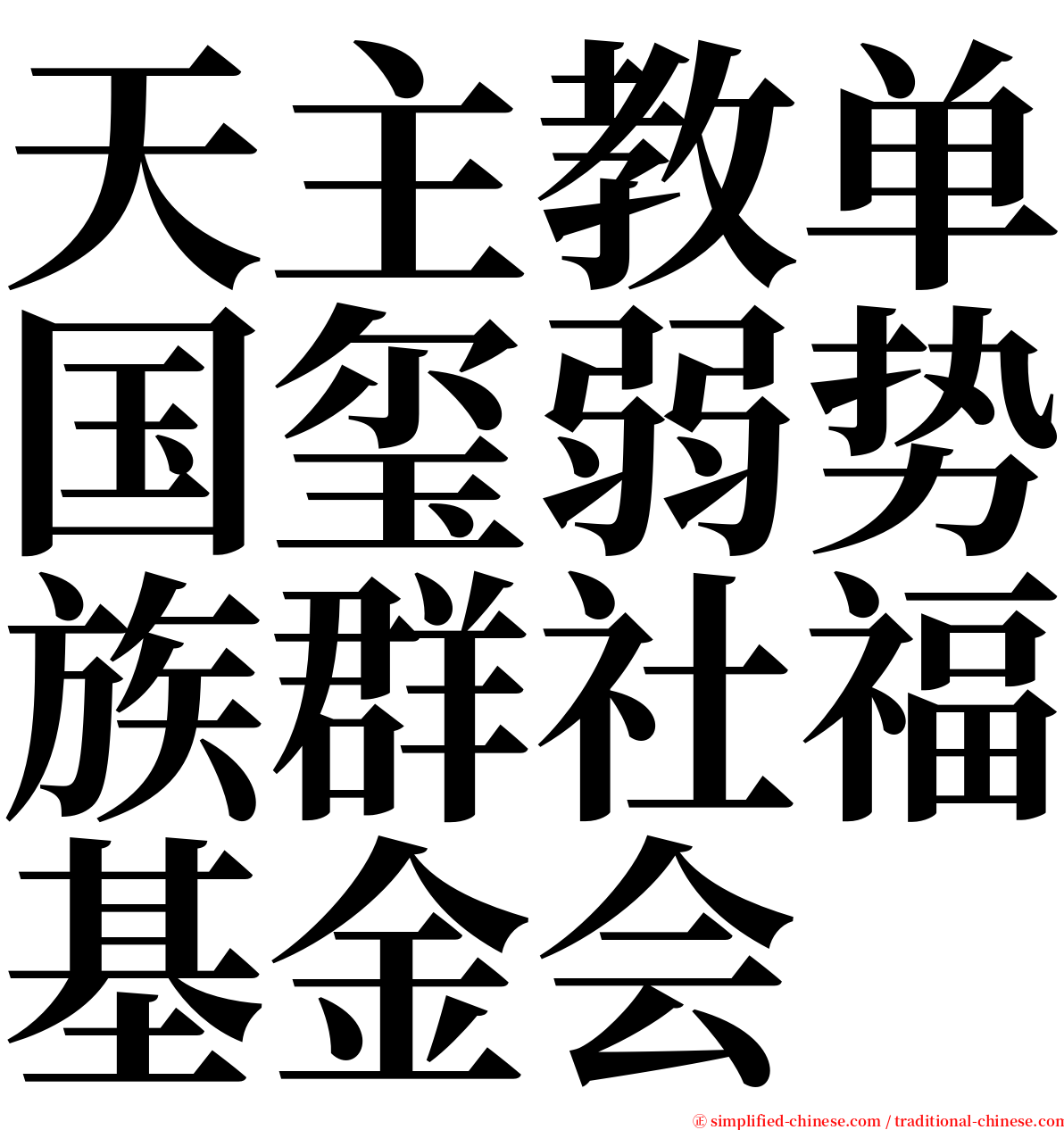 天主教单国玺弱势族群社福基金会 serif font