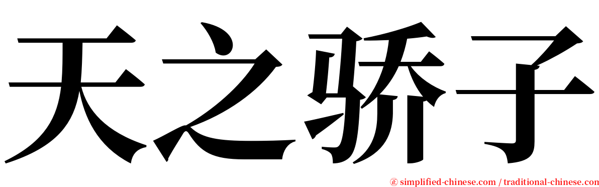 天之骄子 serif font