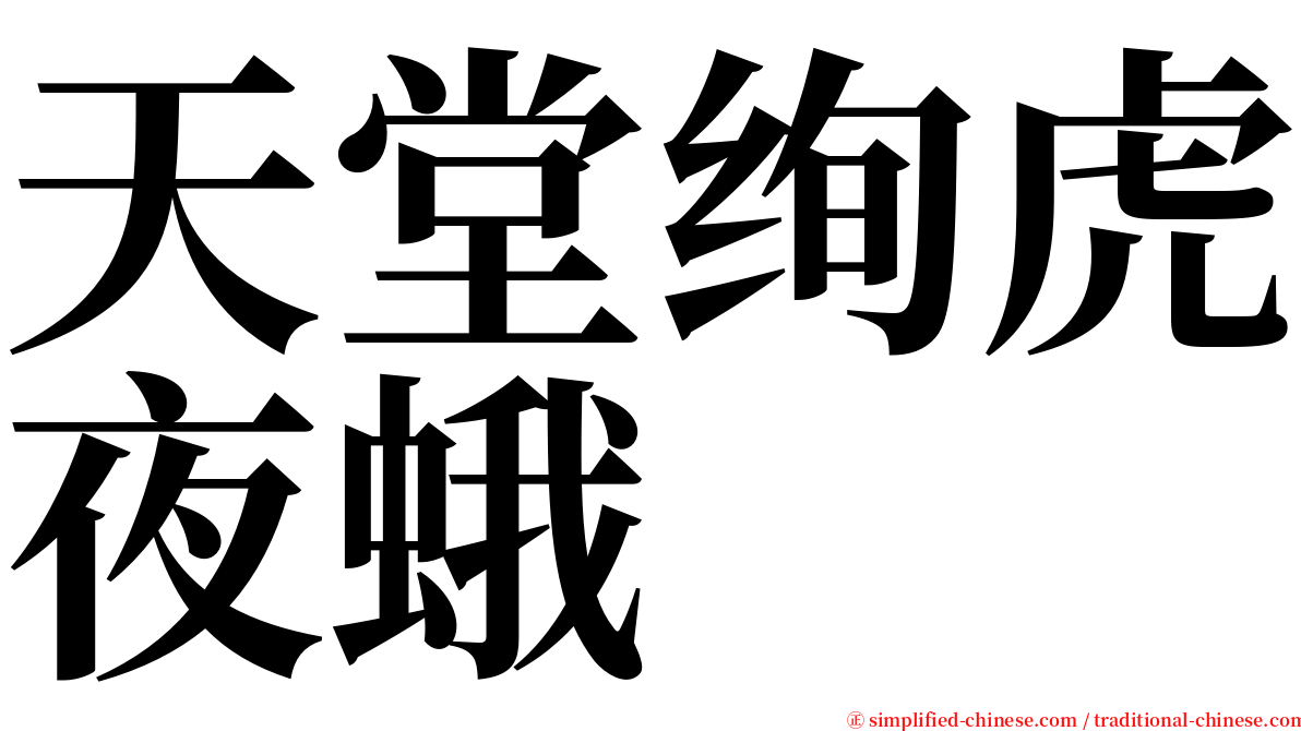 天堂绚虎夜蛾 serif font