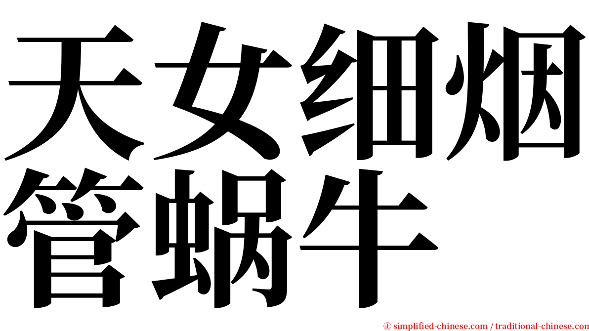 天女细烟管蜗牛 serif font