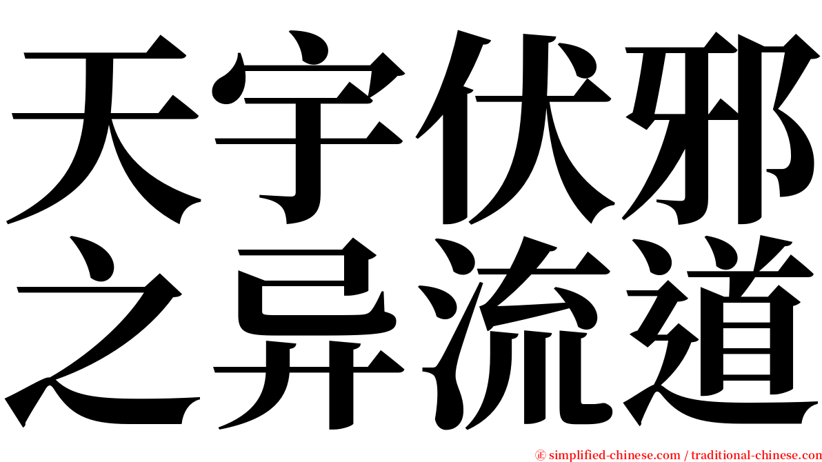 天宇伏邪之异流道 serif font