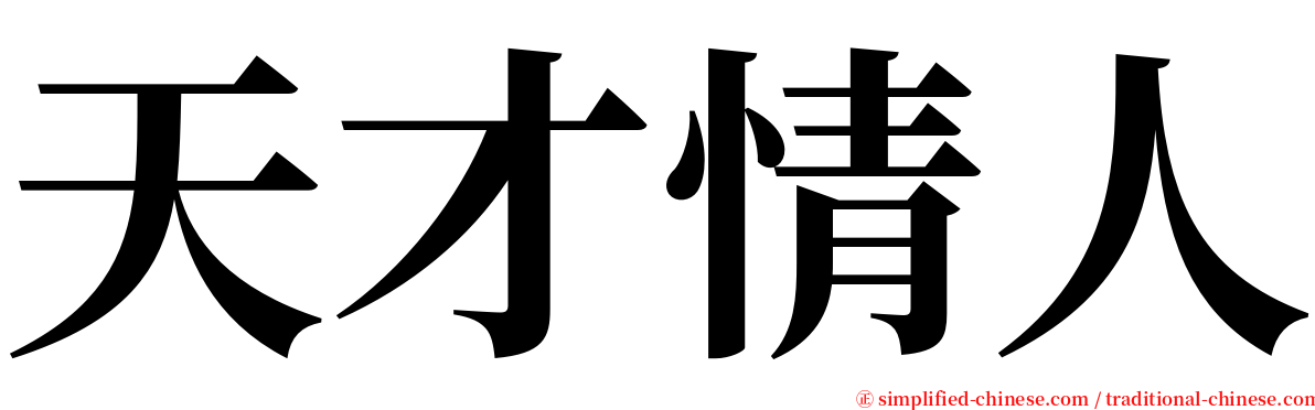 天才情人 serif font