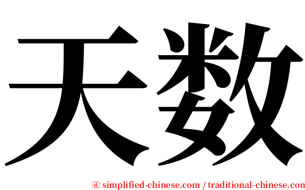 天数 serif font