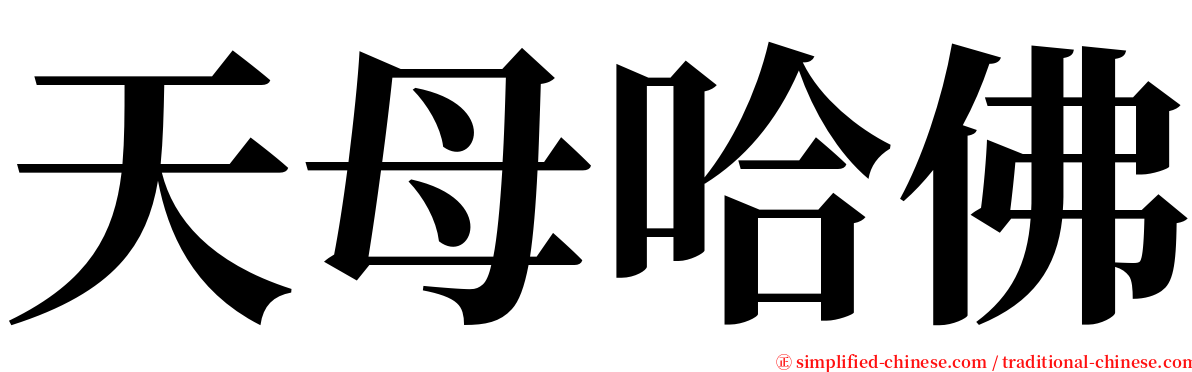 天母哈佛 serif font