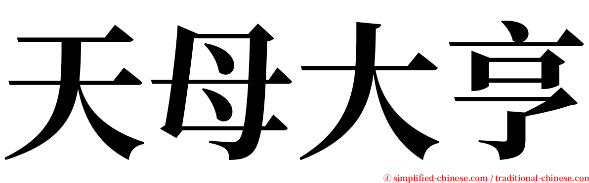 天母大亨 serif font