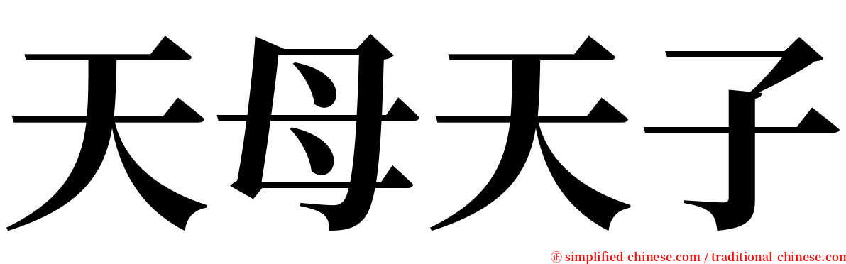 天母天子 serif font