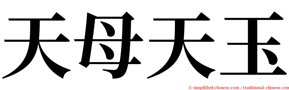 天母天玉 serif font