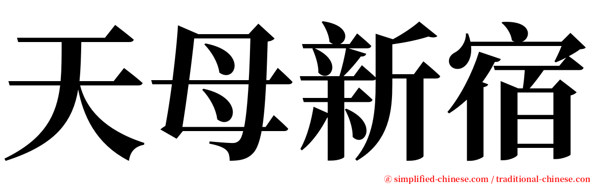 天母新宿 serif font