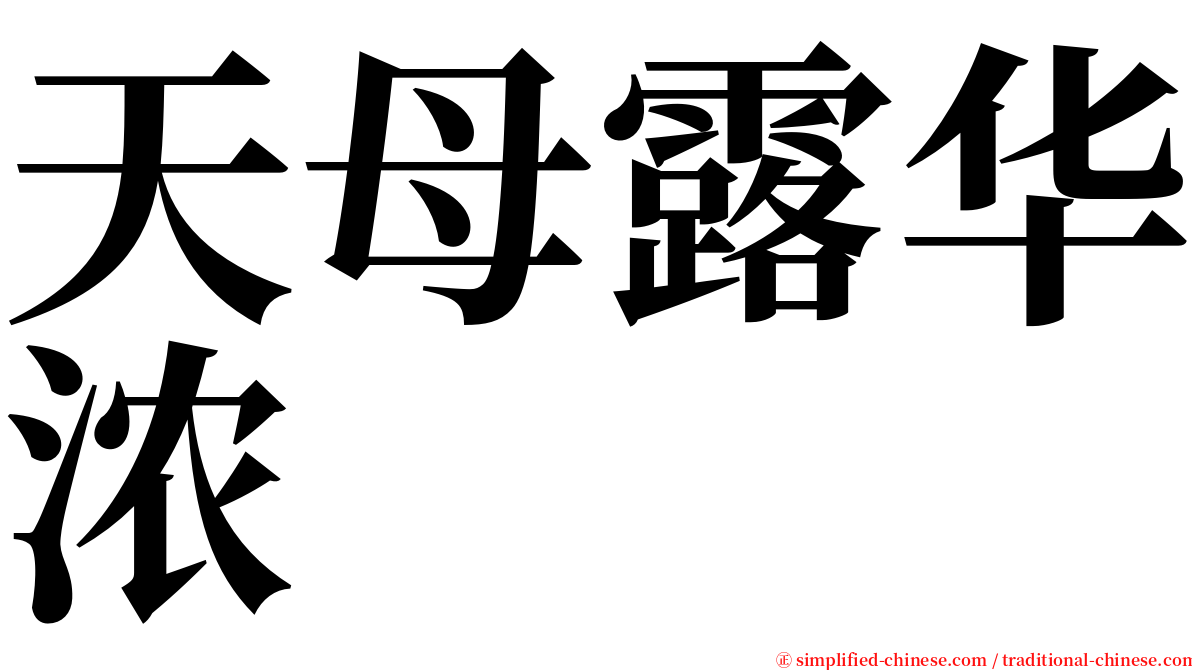 天母露华浓 serif font