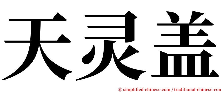 天灵盖 serif font