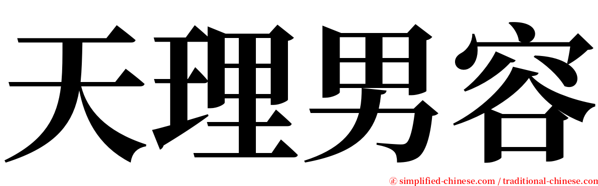 天理男容 serif font