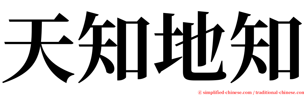 天知地知 serif font