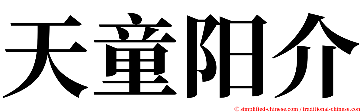 天童阳介 serif font
