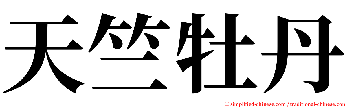 天竺牡丹 serif font