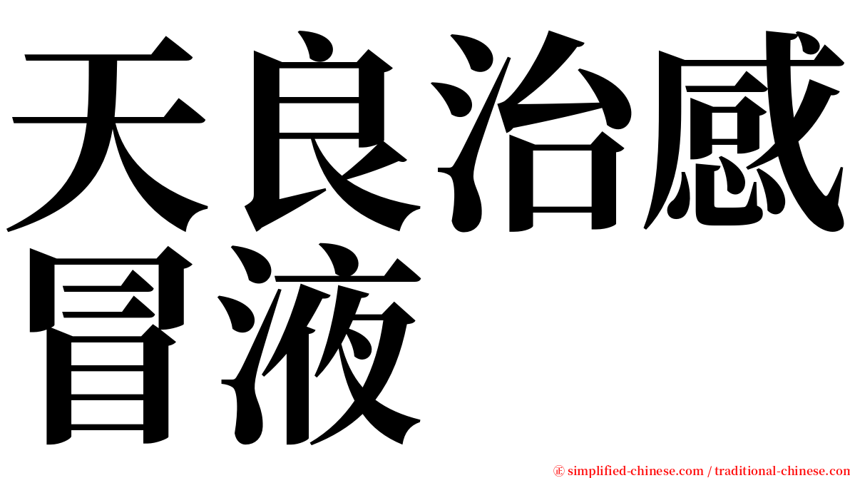 天良治感冒液 serif font