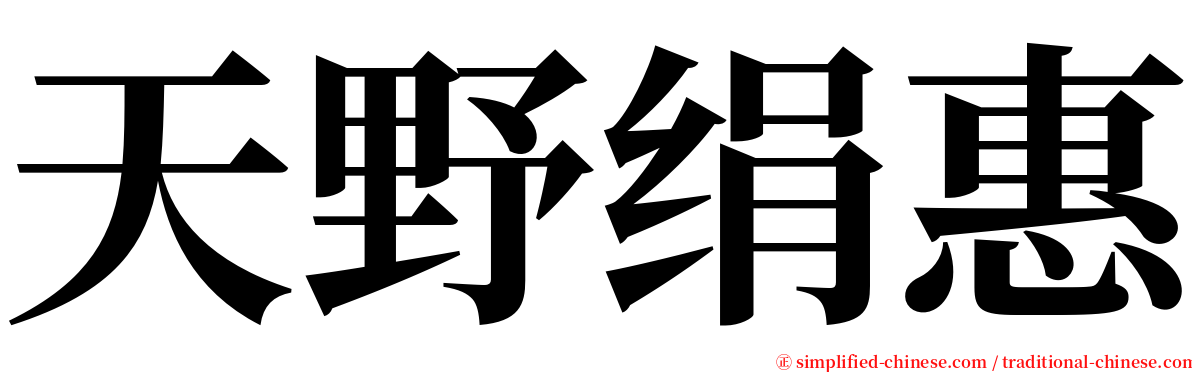 天野绢惠 serif font