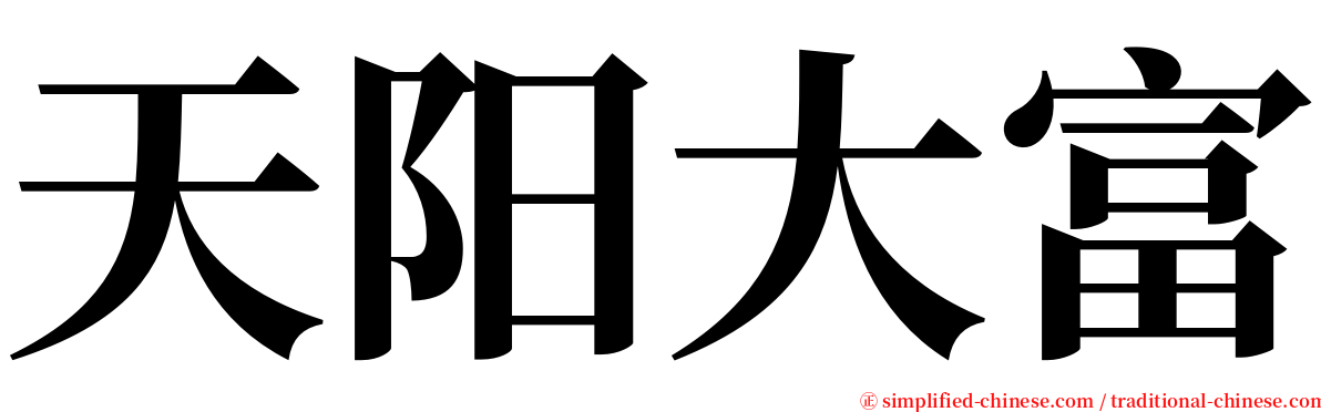 天阳大富 serif font