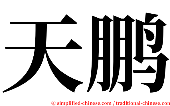 天鹏 serif font