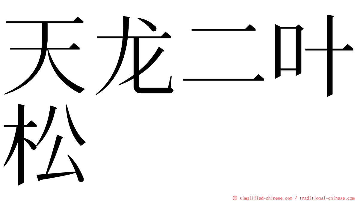 天龙二叶松 ming font