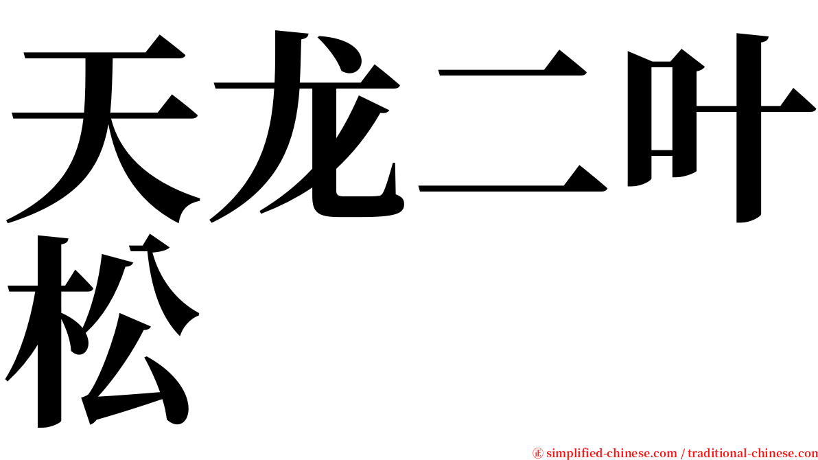 天龙二叶松 serif font