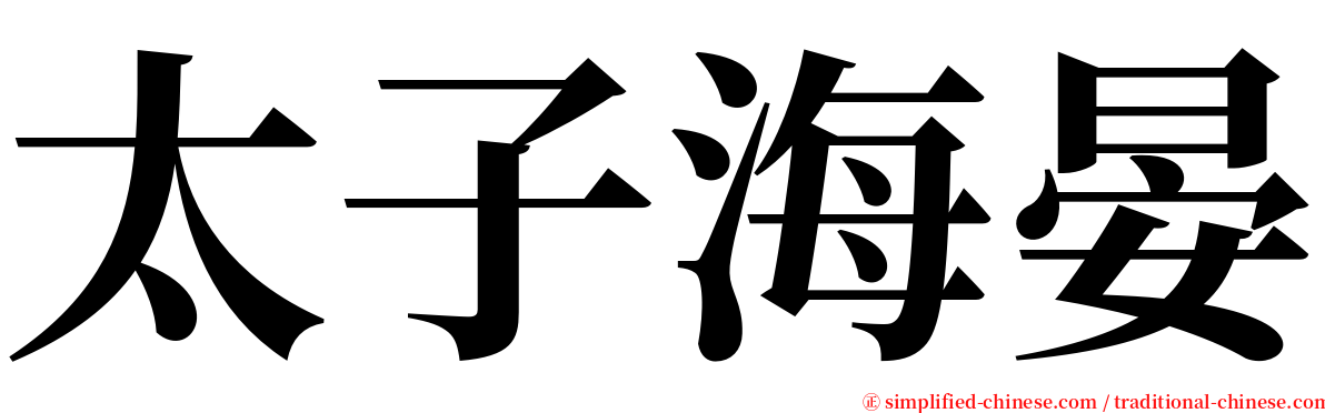 太子海晏 serif font