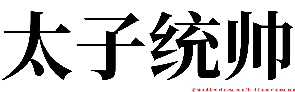 太子统帅 serif font