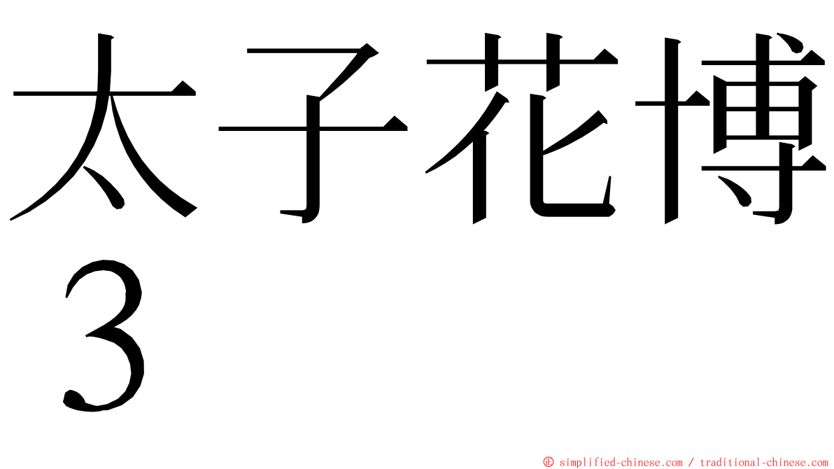 太子花博３ ming font