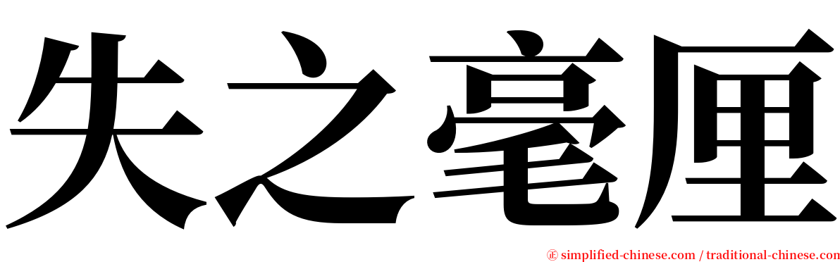 失之毫厘 serif font