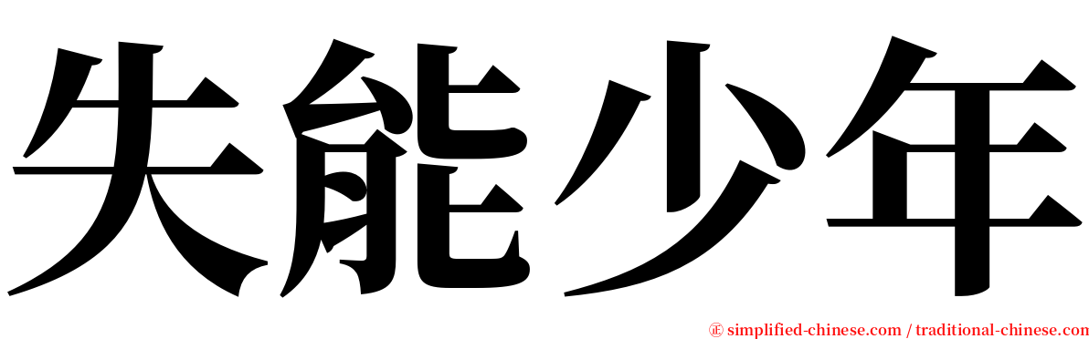 失能少年 serif font