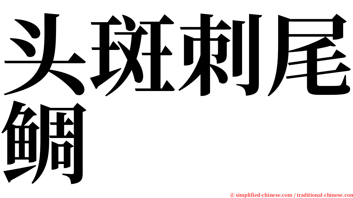 头斑刺尾鲷 serif font